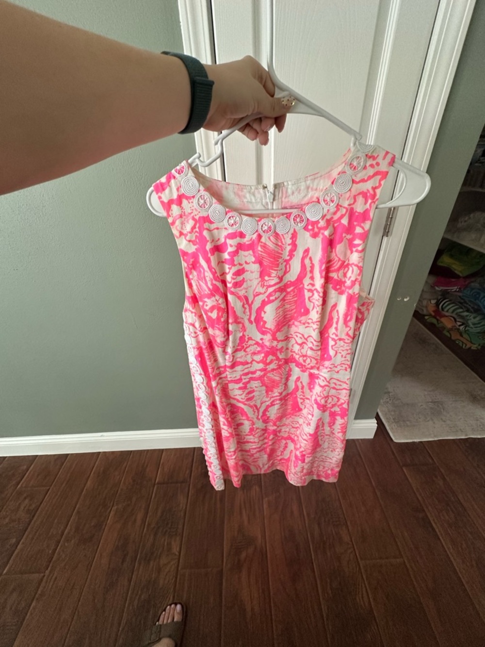 Lilly Pulitzer Pink and White Printed Sleeveless Dress